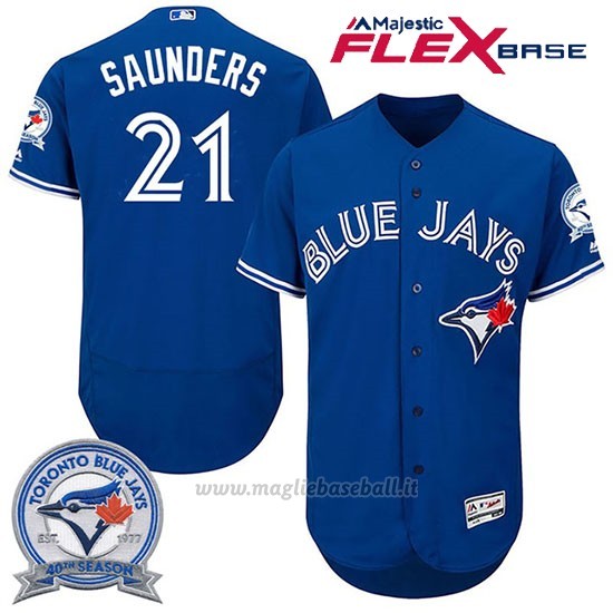 Maglia Baseball Uomo Toronto Blue Jays Michael Saunders 21 Flex Base 40 Anniversario